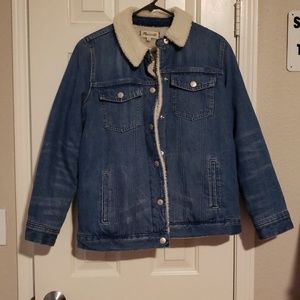 Madewell oversized denim jacket sherpa edition